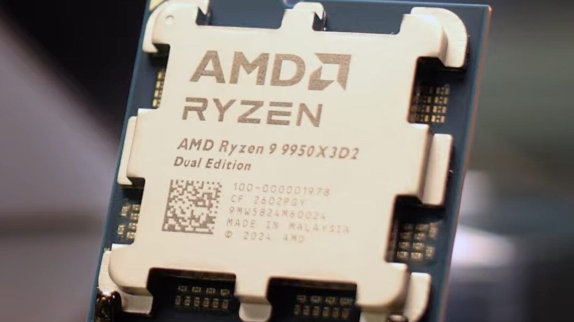 AMD Ryzen 9 9950X3D2: 단일 칩에 208MB 캐시를 욱여넣은 괴물 CPU의 등장