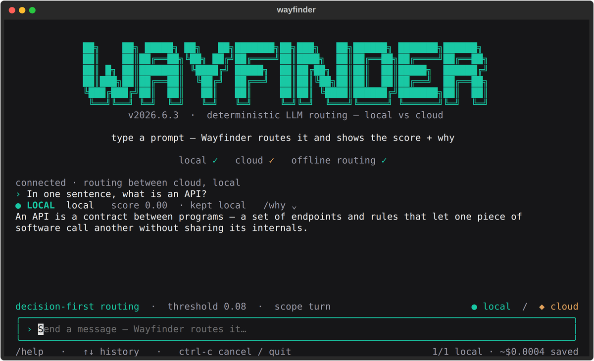 로컬 LLM과 클라우드 LLM, 규칙으로 칼같이 나눠 쓰는 'Wayfinder Router'