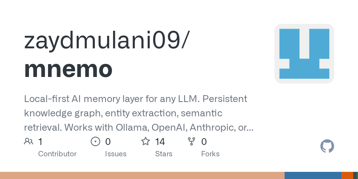 LLM에게 '기억'을 심어주는 로컬 메모리 레이어, Mnemo (Rust + SQLite + 그래프)