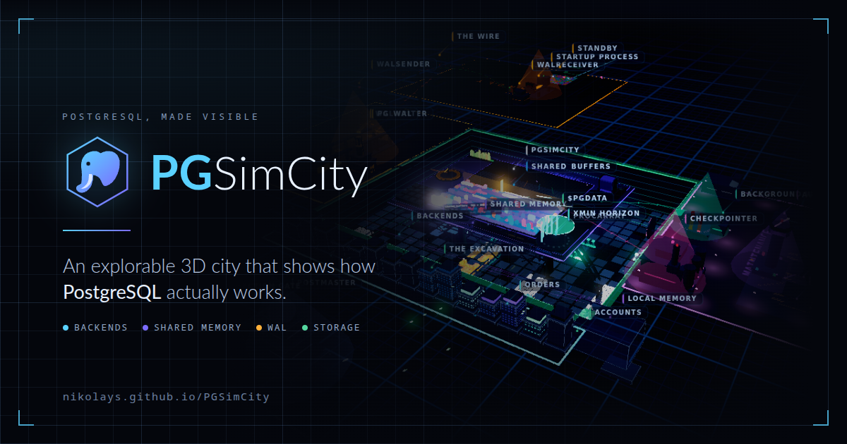 PostgreSQL 속은 사실 도시였다 — 심시티처럼 구경하는 DB 내부, PGSimCity