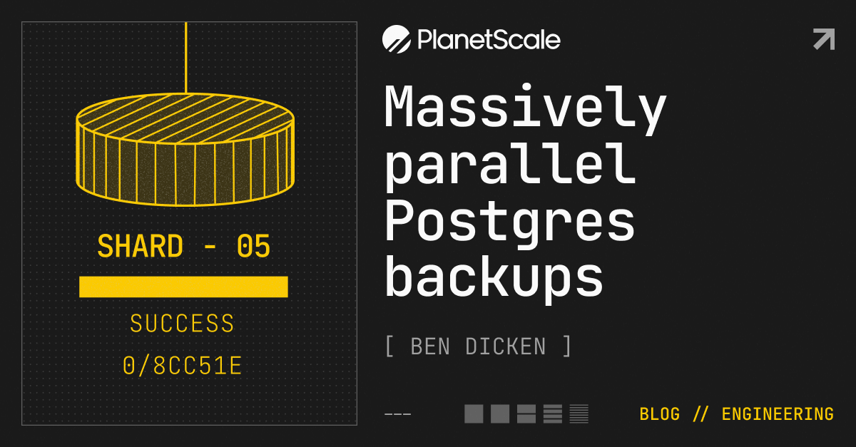 테라바이트급 Postgres 백업, 병렬화로 하드웨어 한계 속도까지 끌어올리는 법